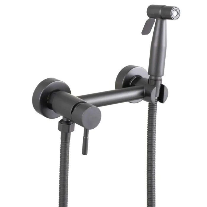 Смеситель настенный с гигиеническим душем Mixxus SUS-222 GRAPHITE (MX9884)