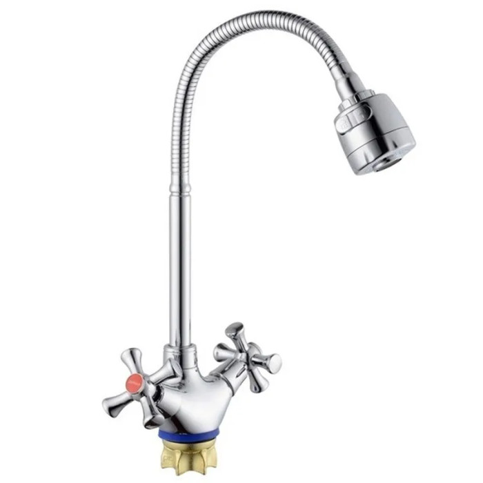 Змішувач для кухні Champion TLH 271-827 (Nut) Reflector високий, гнучкий вилив, хром (MI6417)