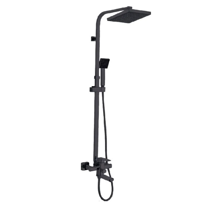 Душова колона Zerix LEB16-123 Black зі змішувачем (ZX5574)