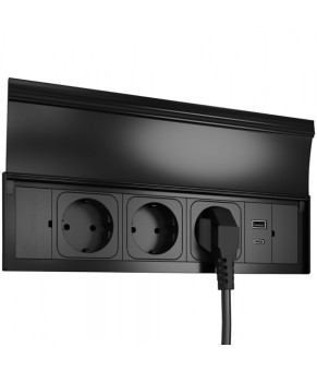 Розеточный блок ASA Versalid 2.0 на 3 розетки + 2 USB (Type A+C) черный 060.39F.00011