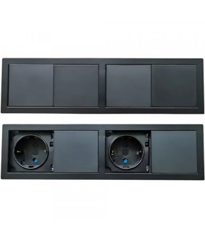 Розеточный блок ASA Versahit Mono Combi 2 розетки матовый черный 060.25F.00028