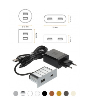 Встраиваемый USB-порт Versapick 1 USB (5v) + 1 TYPE C круглый золото 060.29Z.00040