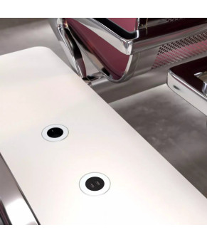 Врезная розетка Versadot Power на 1 розетку со сменными кольцами (нержавейка, белое, черное) (кабель 2 м) 060.30F.00008