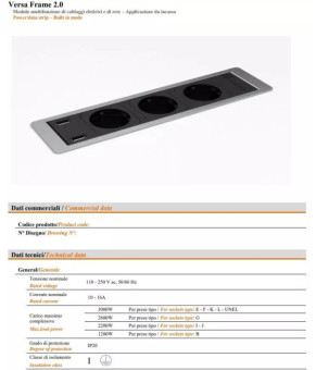 Розеточный блок ASA Versaframe 2.0 (3 силовые розетки + USB.5V (А+A), обработка – белый) 060.32F.00037