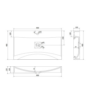 Умивальник MEXEN POLI WHITE 80 1/O MEX-23028001