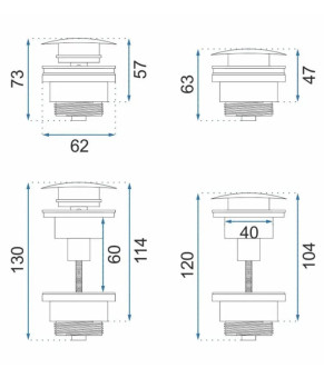 Донний клапан Rea KLIK-KLAK brushed gold (REA-A8585)