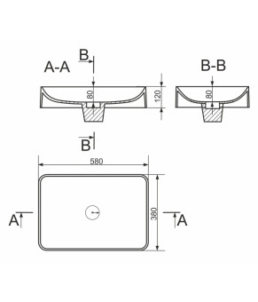 Раковина GRANADO Fredes White gel (gbs0305g)