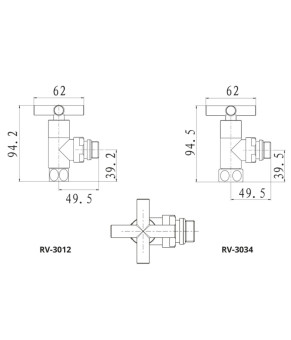 Кран кутовий для рушникосушки Navin Raftec Premium Chrome 1/2х1/2 Chrome 2шт 25-031430-3012