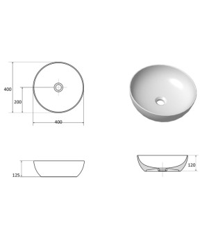 Умивальник Ravak Uni 400 B Slim GPXRC00047