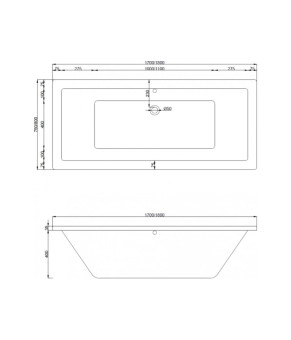 Ванна MEXEN CUBE WHITE 170х75 MEX-55051707500