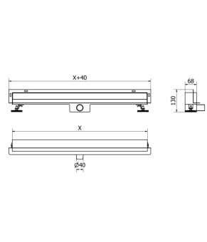 Трап Mexen FLAT WALL 2в1 BLACK 120 см MEX-1730120