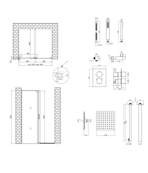Готове рішення Qtap 14: Стіна Walk-In GLIDE, 120x190 + Душ. набір прихованого монтажу з термостатом GLICRM2012C844855