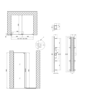 Готове рішення Qtap 15: Стіна Walk-In GLIDE, 120x190 + Лінійний трап 800 мм GLICRM2012C844856