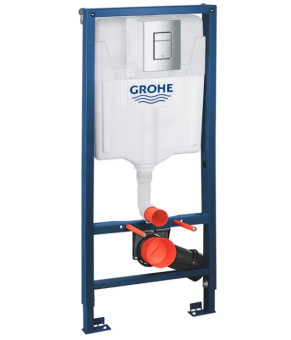Инсталляция  GROHE Rapid SL 38772001+ Подвесной унитаз DUSEL CUBIS BLACK Matt+ Сидение Slim Soft-Close + Панель смыва Grohe Skate Cosmopolitan (928804)