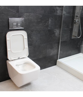 Инсталляция GROHE Rapid SL 38772001+ Унитаз подвесной DUSEL LUNAR+ Сидение Slim Soft-Close + Панель смыва Grohe Skate Cosmopolitan (928809)
