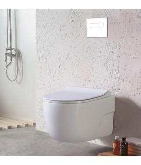 Инсталляция GROHE Rapid SL 38772001+ Унитаз подвесной DUSEL VORTEX + Сидение Slim Soft-Close + Панель смыва Grohe Skate Cosmopolitan (928812)