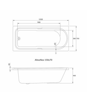 Ванна 170*70 акрилова Volle ALTEA NEO 1228.001770