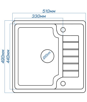 Кухонная мойка Romzha Klasicky 51 Antracit (902)