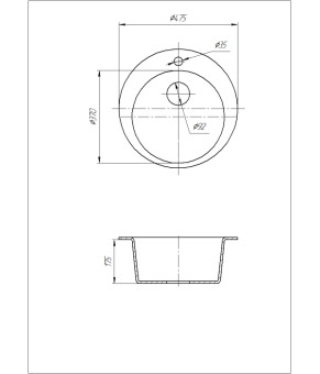 Кухонная мойка Romzha Eva Бежевая Круглая Гранитная 475x475 мм (RO43403)