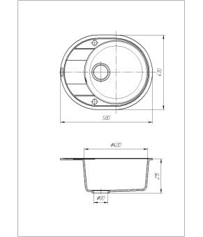 Кухонная мойка Romzha Voce Teracota (701) 580x470 мм (RO43337)