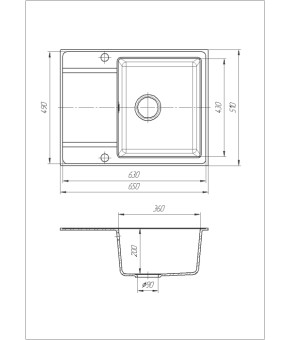 Кухонная мойка Romzha Jorum 65 Bezhvy 650x500 мм (401)