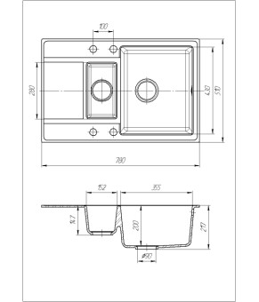 Кухонная мойка Romzha Jorum 78D Piesok 780x510 мм гранитная двойная (301) RO43338