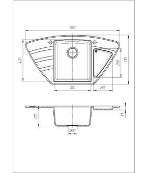 Кухонна мийка Romzha Jorum 98B Seda (601)