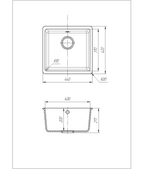 Кухонная мойка Romzha Mira U-400 Seda (601)