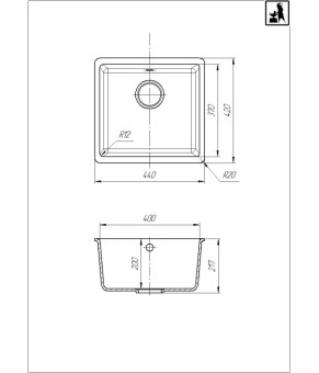 Кухонна мийка Romzha Mira U-400 Biela (101)
