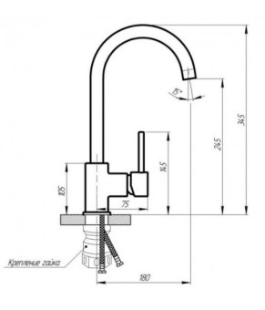Кухонный смеситель Romzha Marian J Сталь направленного шлифования (RO43441)