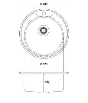 Круглая кухонная мойка Romzha Sorin Satin Ø 49 см (RO47127)