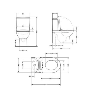Унітаз-компакт Qtap Scorpio безободковий Ultra Quiet з сидінням Soft-close QT14222125AUQW