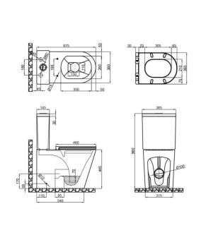 Унітаз-компакт Qtap Scorpio безободковий Ultra Quiet з сидінням Soft-close QT14222125AUQW