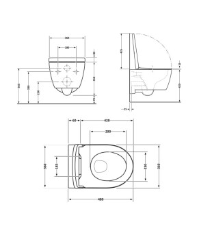 Унітаз підвісний Qtap Jay безободковий Ultra Quiet з сидінням Soft-close QT07335177W