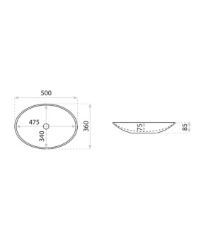 Умивальник Lavita Cleo 50x36 накладний, білий (5900378310495)