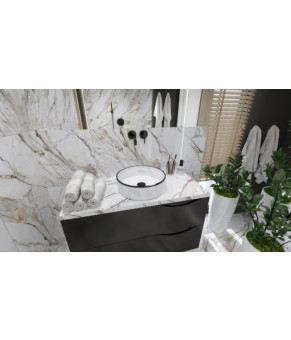 Умывальник Lavita Merida Black Line 37x37 накладной (5900378325734)