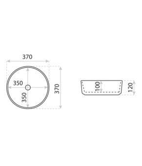 Умывальник Lavita Merida Black Line 37x37 накладной (5900378325734)