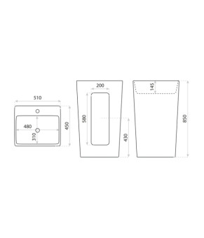 Умивальник Lavita Quadro 51x45x85 окремостоячий, білий (5908211476476)