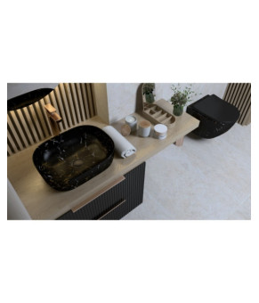 Умивальник Lavita Fuego 50x38,5 накладний, чорний (5900378326359)
