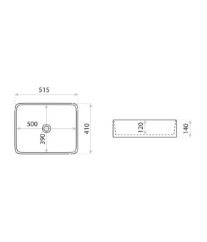 Умивальник Lavita Luneza Grande 51,5x41 накладний, білий (5900378301585)