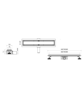 Душовий трап Lavita Plate steel 800, 2в1 (5900378315100)
