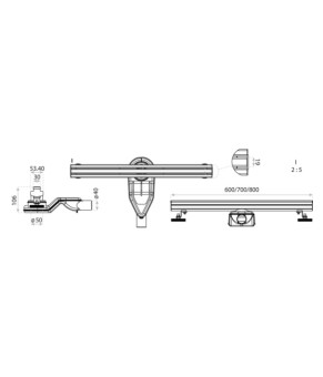 Душовий трап Lavita Linear Slim 600 білий (5900378310235)