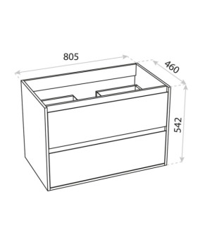 Тумбочка підвісна Lavita Minnesota 80, wood black (5900378324393)