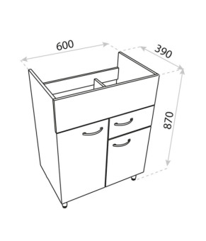 Тумбочка підлогова Lavita Basic Barato 60, white (5900378314455)