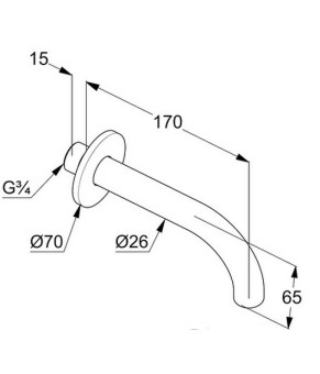 Излив на ванну Kludi Bozz черный матовый (3850539)