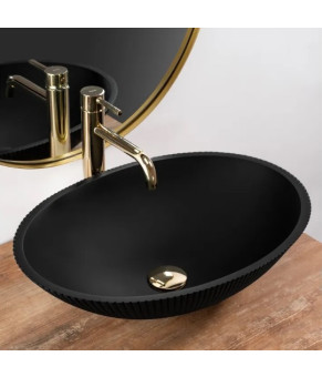 Умивальник Rea Della 37,5x51,5 black matt (REA-U0274)