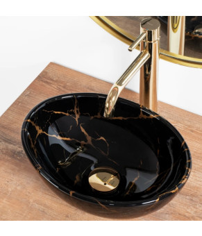 Умывальник Rea Sofia 27x35 mini black marble shine (REA-U6963)