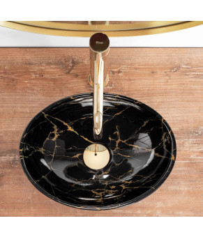 Умывальник Rea Sofia 27x35 mini black marble shine (REA-U6963)
