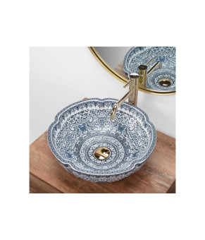 Умивальник Rea Vivien 42,5x42,5 blue (REA-U5666)