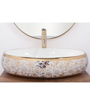 Умивальник Rea Meryl 60x40,5 white-gold (REA-U5054)